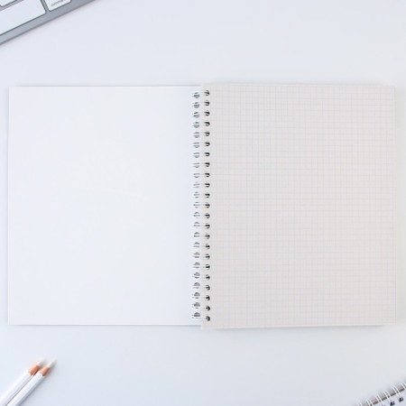 A notebook in a cage, 96 sheets A5 on a spiral, “September 1: a cat”, a cover coated cardboard 230 gr., Inner block No. 2, whiteness 80%,-1