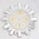 Wall clock, series: interior, "rays of the sun", smooth move, with a mirror, d-53 cm, white