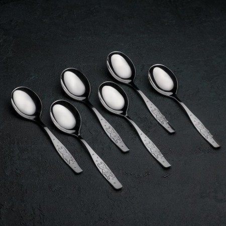 Spoon of children's dining room "Antoshka", length = 16 cm, thickness 2 mm, silver color-2