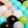A set of balls 150 pcs, colors: turquoise, gray, white, black, light green, beige, ball diameter - 7.5 cm
