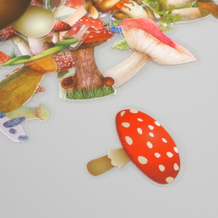 Stickers for creativity PLC PVC "Forest Mushrooms" set 60 pcs 10x14 cm-2