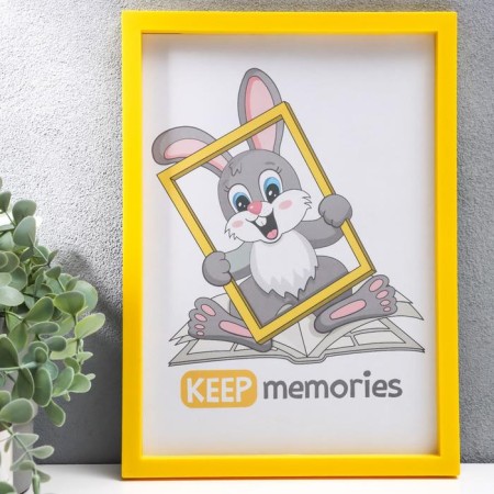 Photo frame plastic L-3 21x30 cm yellow (plastic screen)