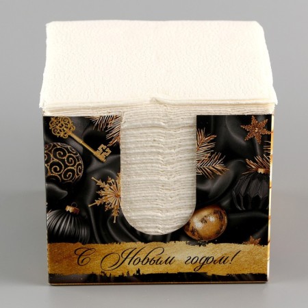 Paper Napkins in the New Year's box “All dreams will come true”, interior, 75 sheets, for the New Year-3