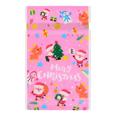 Polyethylene gift package with ties "Santa", 15x23cm-1