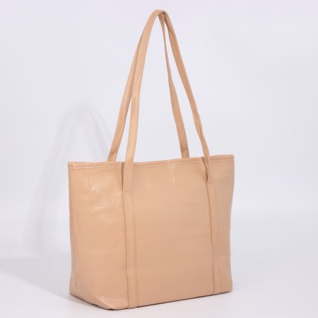 Zipper bag with lightning, beige color-1