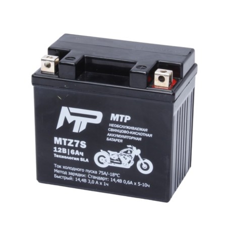 Battery MTP MTZ7S, 12V, SLA, reverse, 75 A, 113 x 69 x 105 mm