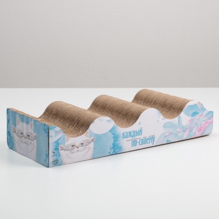 Coopete from cardboard with cat mint "Cat with fish", 45 × 18 cm-4
