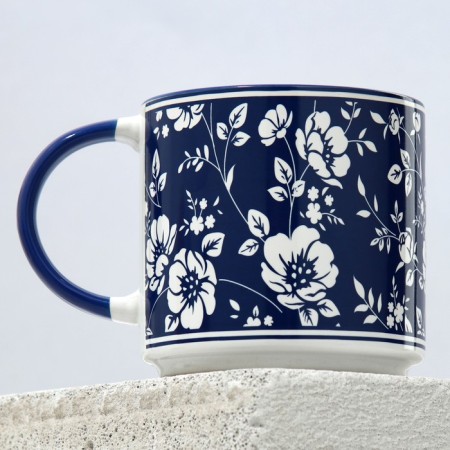 Royal Garden ceramic mug, 350 ml, blue color-1