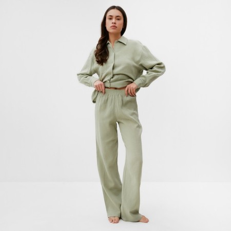 Female pajamas (shirt and trousers) KAFTAN "BASIC" size 48-50, green color-5