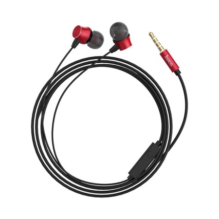 Hoco M51 headphones, wired, vacuum, microphone, 1.2 m, red-2