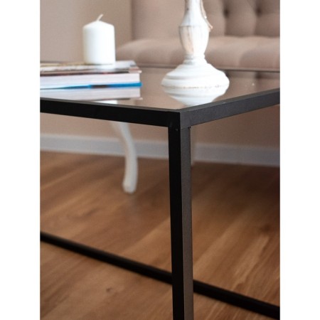Table Journal loft with glass, 941x488x488, black muar/glass colorless-2