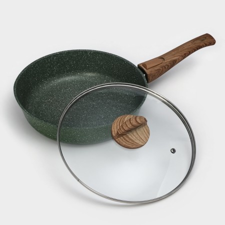 Forest frying pan "Forest", d = 26 cm, glass cover, removable handle, anti -stick coating-2
