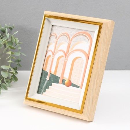 Photo frame plastic 13x18 cm "Stefania" light tree with white 4.4x17.8x23 cm-1