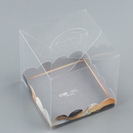 Confectionery box, chest, packaging, “marble”, 11 x 11 x 11 cm-5