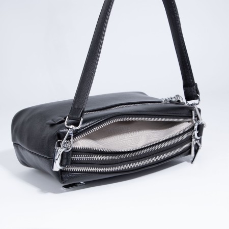 Bag Cross-Bodi with a zipper, black color-6