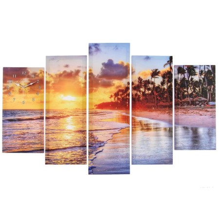 Carty clock, modular "sunset on the beach", silent, 80 x 140 cm