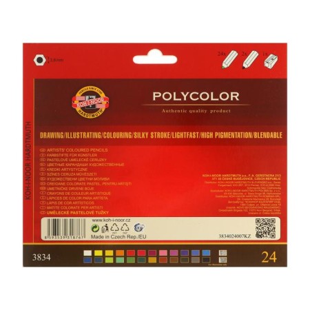 Карандаши 24 цвета Koh-I-Noor 3834 POLYCOLOR 3834, картонная упаковка, европодвес-1