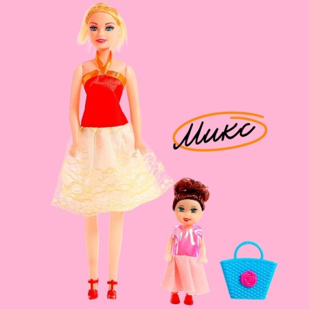 Olya doll with her daughter, with accessories, mix-6