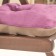 Pillow on a square chair 45x45cm, height 5cm, lilac velor, gray, synthet. fiber