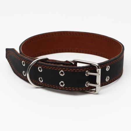 The collar is two-layer leather, 85 x 4.5 cm, Osh 50-70 cm, black-1