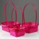 A set of wicker baskets, D19x9/32 cm, d22x9.5/34 cm, d25x10/36 cm, 3pcs, pink, bamboo
