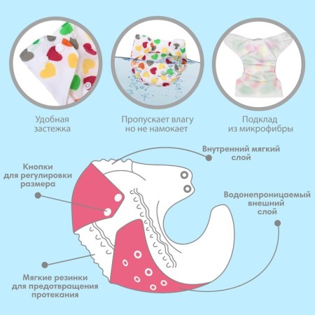 Reusable diaper "hearts"-2
