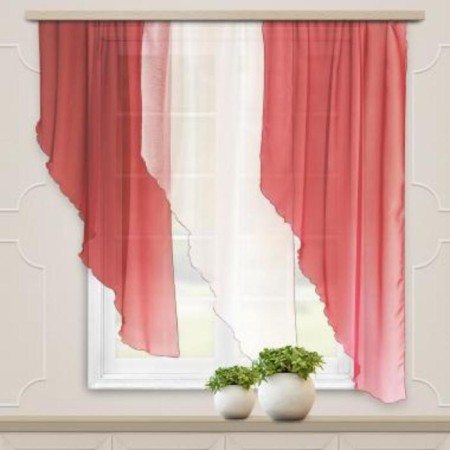 A set of curtains for the kitchen Witerra Malva 280x150cm, Bordeaux, PE100%