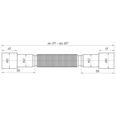 Corrugated pipe "Ani Plast" K606, 40/50 x 40/50 mm, l = 397-807 mm-1
