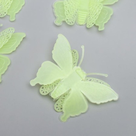Plastic sticker phosphorus "butterflies" set 10 pcs 5.2x7.5 cm mix-5