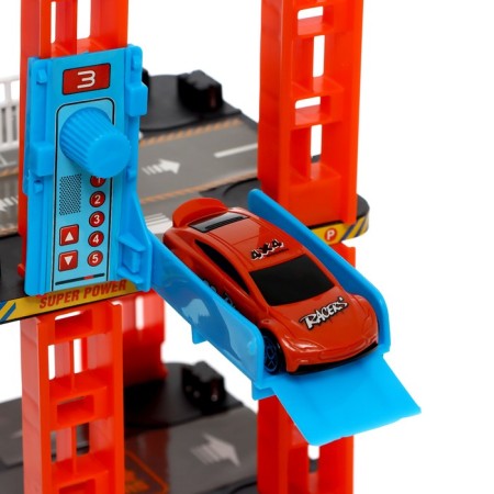 Parking Racing, with an elevator, 4 cars, 3 levels-5