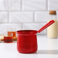 Turk Dolyana “Marble RED”, 500 ml, d = 9 cm, 19.5 × 9 × 14 cm, plastic handle, anti -stick coating, induction, red color