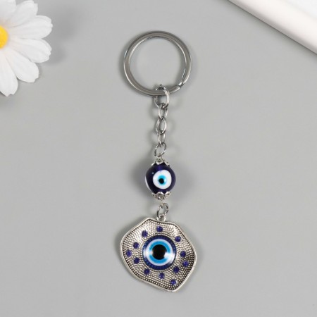 Keychain from the evil eye Metal "petal" 3x3.5 cm