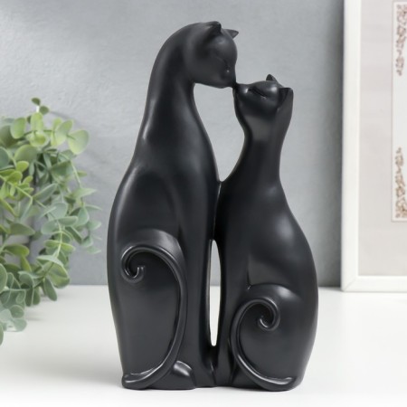 Polystone souvenir "Cat and cat - kiss" Black 22x12.5x5.5 cm