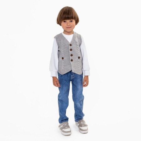 Vest for a boy, gray color, height 98 cm-2