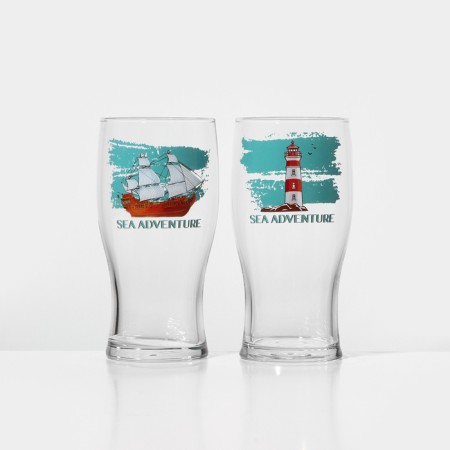 Glass glass for beer "Tyulip. Sea adventure ", 570 ml, mix-4
