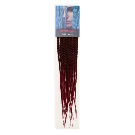 SIM-BRAIDS AFROKOSOS, 60 cm, 18 strands (CE), greasy/burgundy color (#FR-9)-2