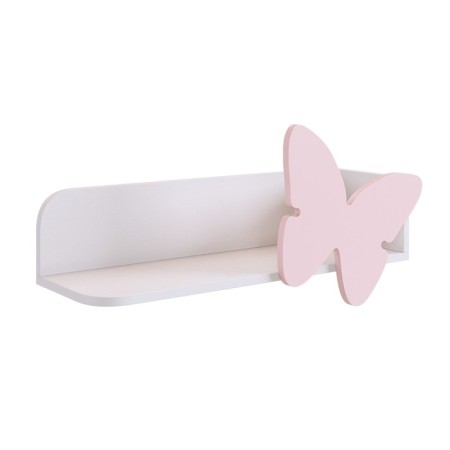 Shelf hinged butterfly white tree/pink powder (enamel)
