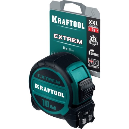 Roulette Kraftool Extrem 34127-10, shock-resistant case, 10 m x 32 mm-8