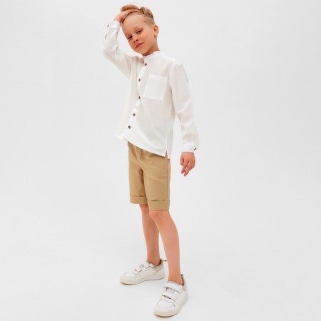 Shorts for the boy Minaku: Casual Collection Beige color, height 152-3