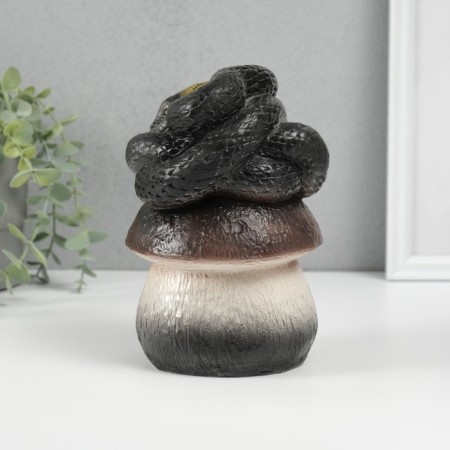 New Year's figure "Snake on the mushroom" 12 x11 x 18 cm.-1