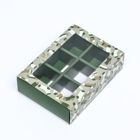 Box for sweets 6 pcs, "February 23" 13.7 x 9.8 x 3.8 cm-2