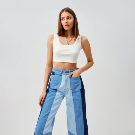Women's jeans minku Blue color, size 50-8