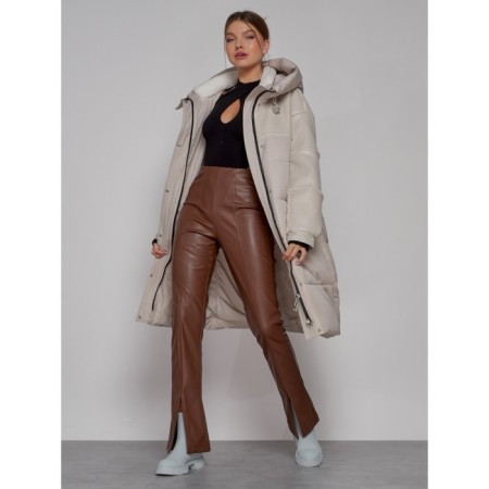 Coat insulated winter female, size 46, beige color-10