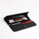 Women's wallet on the button, black color