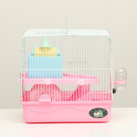 A cage for rodents "Pigzon" with a lock, 31 x 24 x 27 cm, pink-8