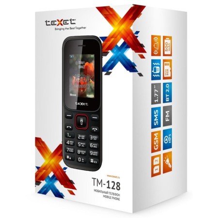 Cell phone Texet TM-128 Black Red-3