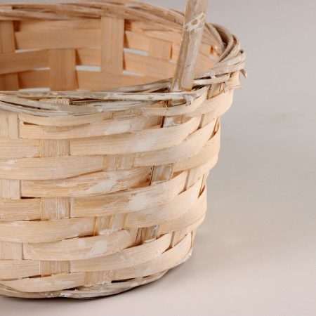 Basket woven, D16x10xh32cm, white, bamboo-1