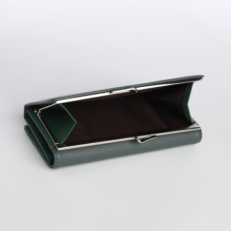 Women's wallet on magnet, green color-3