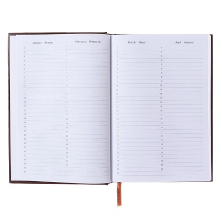 Leduced Diary A5, 160 sheets, Attomex. Orion, solid boumvinyl cover with foam rubber, liesse, block 70 g/m2, brown-4
