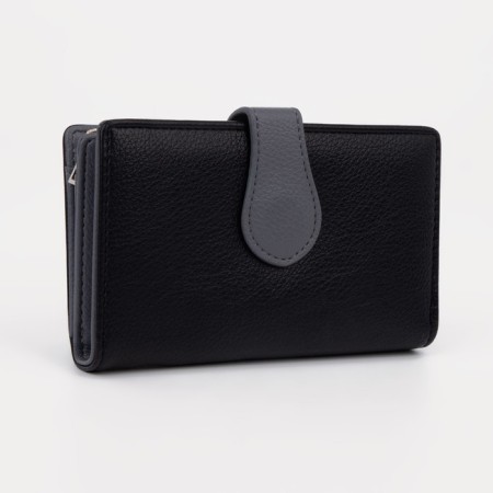 Women's wallet on a magnet, black color
